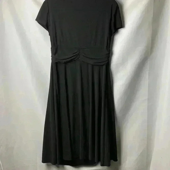R&M COLLECTION WOM SIZE 12 BLACK DRESS FAUX WRAP RHINESTONE ACCENT AT WAIST - Picture 11 of 14